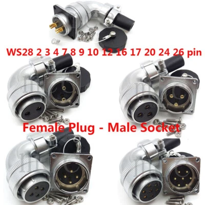 WEIPU WS28 2-35 Pin Square Elbow Aviation Cable Connector, CNC Industrial Plug - Image 1 of 4