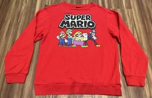 ✔️Super Mario Bros Nintendo Red Long Sleeve Pullover Youth Kids XL/Adult Sm - Picture 1 of 8