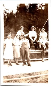 Women in Overalls Pants Elkhorn early 1900's Photo Yost McMahon Emerick - Picture 1 of 2