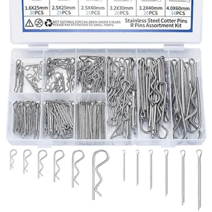 Cotter Pin Assortment Kit, 210Pcs 12 Sizes 304 Stainless Steel R Clips Spring Re - Picture 1 of 11