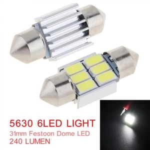 2pcs 31mm 12V 5630 6 SMD Festoon LED Car Interior Dome Light Bulbs - Picture 1 of 12