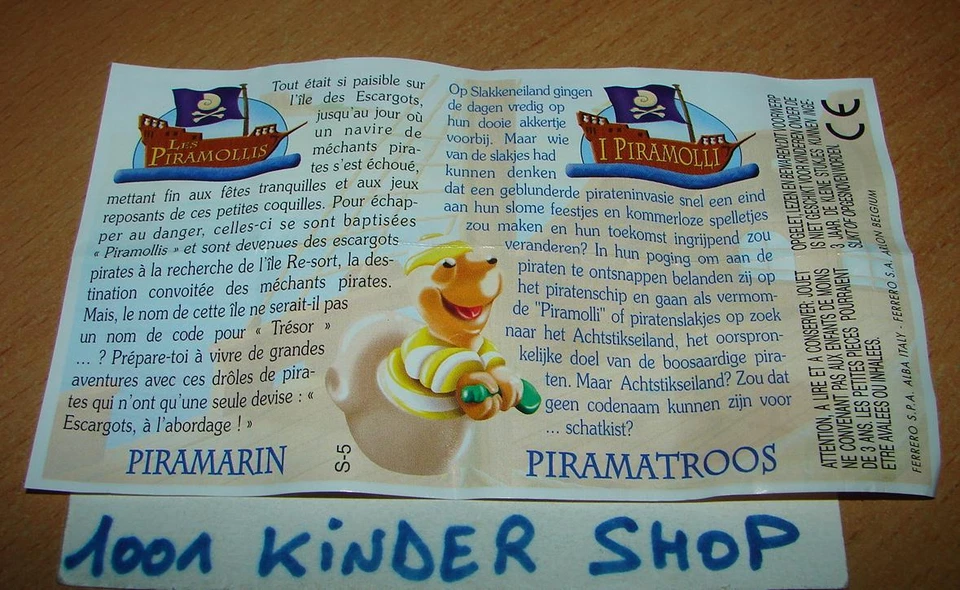 KINDER S-5 S5 LES PIRAMOLLIS PIRATELLI BPZ BE BELGIUM BNL BELGIQUE BENELUX - Photo 1/1