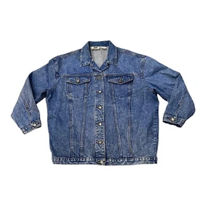 Vintage Rio by Stephen Mardon Jean Jacket Women Large W2 Blue Denim Stonewash - Picture 1 of 16