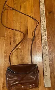 Il Bisonte Small Crossbody Bag - Brown - Vintage -Leather Made In Italy - Fair++ - Picture 1 of 10