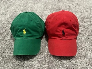 Polo Ralph Lauren Pony Caballo Sombrero Gorra Correa Cuero ¡Lote de 2! - Imagen 1 de 11