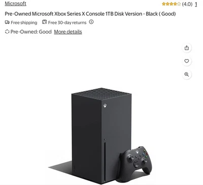 Consola Microsoft Xbox Series X SSD de 1 TB con 2 años de seguro inc. Caja abierta negra Foto 1 de 4