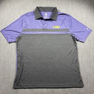 LSU Tigers Shirt Herren XL lila grau NCAA Football Polo Performance Kurzarm - Bild 1 von 7