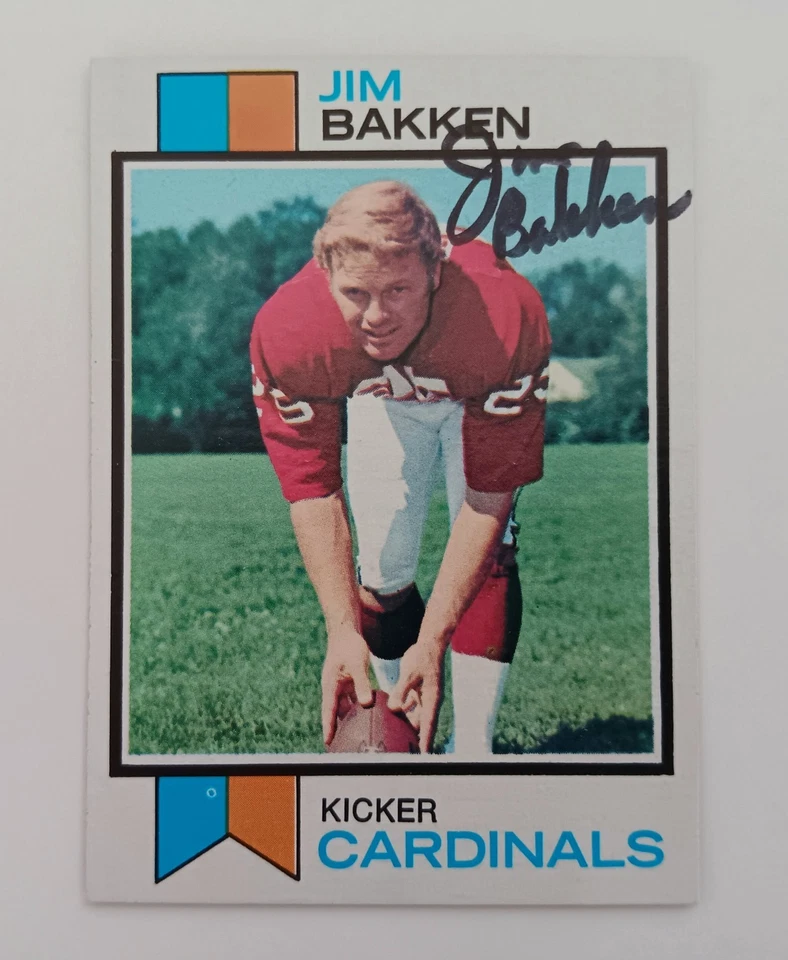 Topps 1973 Jim Bakken #97 St. Louis Cardinals, Signed Autographed Football Card - Image 1 of 3