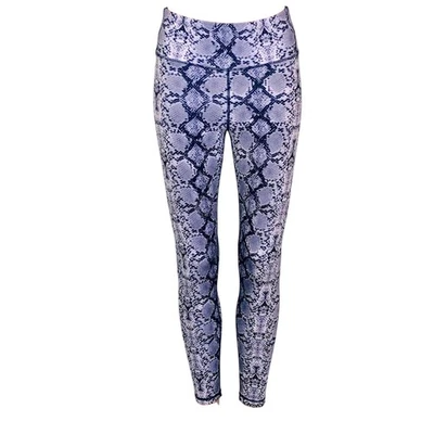 Nicole Miller Sport Purple White Snakeskin Print Athletic High Rise Leggings  - Image 1 of 4