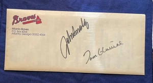 Tom Glavine/ John Smoltz Signed Envelope Atlanta Braves Autograph HOF STARS - Picture 1 of 7