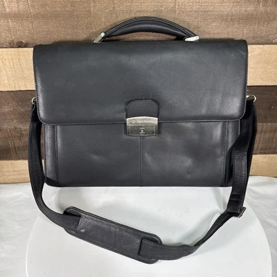 Samsonite Maletín de Cuero Negro Bolso para Computadora Portátil Sin Llave Foto 1 de 4