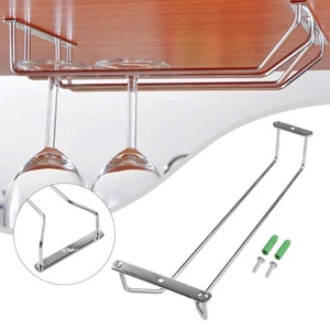 Wine Glass Rack Shelf Silver Storage Bar Cup Display Drink Hanger Organizer - Picture 1 of 12