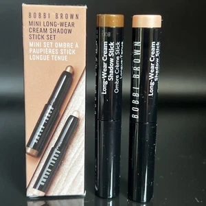 Bobbi Brown Mini Long Wear Cream Shadow Stick Duo Goldn Bronze & Moon Stone nuovo con scatola - Foto 1 di 9