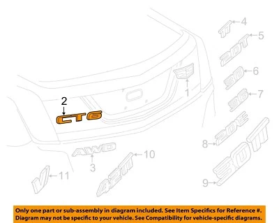 Placa de identificación exterior tapa maletero GM OEM 16-20 CT6 2336513 Foto 1 de 2