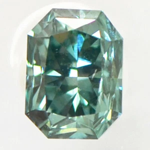 Radiant Cut Diamond Fancy Green Blue SI1 Loose Enhanced 0.70 Carat IGI Certified - Picture 1 of 7