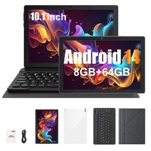 2025 Android 14 Tablets 64GB ROM (1TB TF) 10 inch BT WiFi 6000mah Dual Camera 2K - Picture 1 of 16
