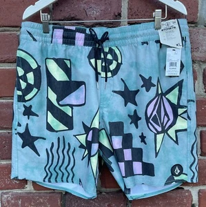 NWT Volcom Mens Sz XL Board Short Swim Trunks Chlorine Killer Stoney Trunk Aqua - Picture 1 of 11