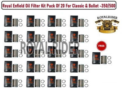 Fits Royal Enfield Oil Filter Kit Pack Of 20 FREE 1 For CLASSIC & BULLET 350500 - Image 1 of 4