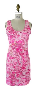 Abito tubino Lilly Pulitzer Newberri rosa peonia scena mare taglia M - Foto 1 di 10
