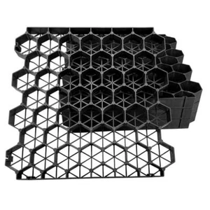 19.7 in. x 19.7 in. x 1.9 in. Black Permeable Plastic Grass Pavers for Parking - Picture 1 of 7