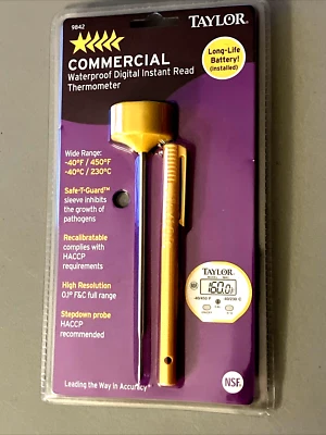 NEW Taylor 9842 Digital Instant Read Thermometer Waterproof Commercial Grade - Image 1 of 4