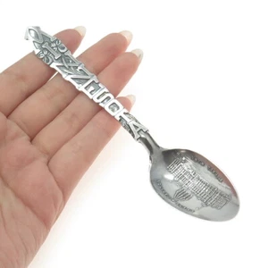 925 Sterling Silver Antique Art Deco Minnesota States & Cities Coffee Spoon - Picture 1 of 9