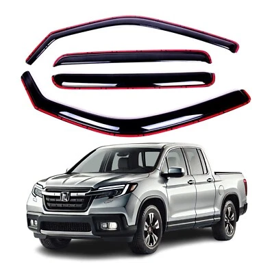 Se adapta a Honda Ridgeline 2006-2014 visera de ventana lateral en canal protector de lluvia solar Foto 1 de 4