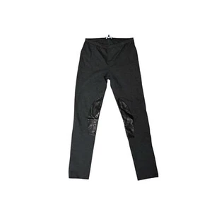 Lafayette 148 Leather Panel Riding Pull-On Ponte Leggings Charcoal Gray Small - Picture 1 of 6