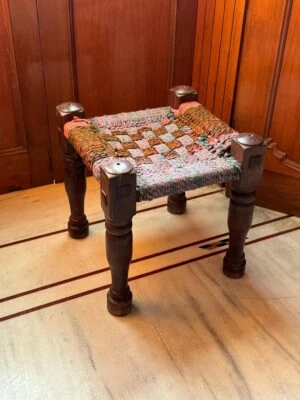 Elegant Stool, Handmade Bar Stool, Ottoman Stools, Home Decor, Jute Stool - Image 1 of 4