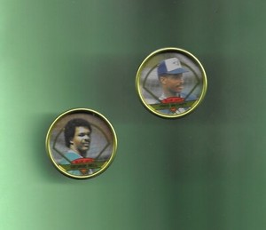 BOTH! 1990 Topps COINS # 5/22 GEORGE BELL/FRED MCGRIFF TORONTO BLUE JAYS