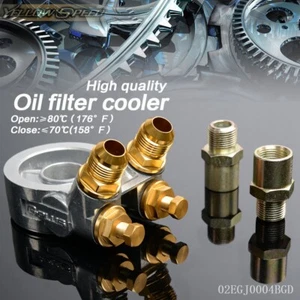 Fit For AN10 Oil Filter Cooler Sandwich Thread Plate Adapter + 80 Deg Thermostat - Picture 1 of 6