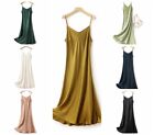 Lady Pure Mulberry Silk Camis Full Slips Dress Satin Camisoles Nightgown Chemise