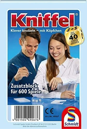 SCHMIDT SPIELE 49067 - KNIFFEL - ZUSATZBLOCK FÜR 600 SPIELE  # NEU OVP  - Bild 1 von 1