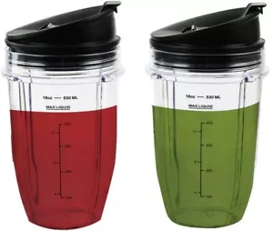 ( 2-Pack ) 18 oz Cup with Sip & Seal Lid Compatible with Nutri Ninja Auto-iQ - Picture 1 of 2