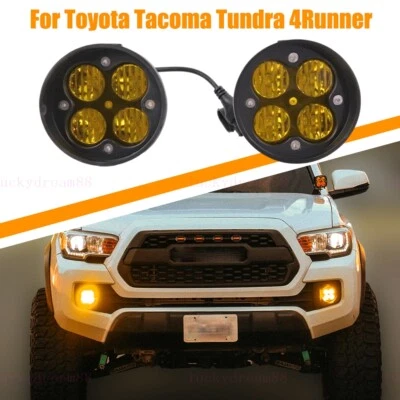 Kit de luzes de neblina de LED âmbar para Toyota 2016-2022 Tacoma 13-22 4Runner 14-21 Tundra - Imagem 1 de 3