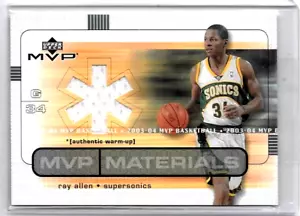 "JERSEY DE CALENTAMIENTO RAY ALLEN 2003 CUBIERTA SUPERIOR MVP ""MATERIALES MVP"" JUEGO USADO - Imagen 1 de 1