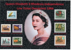 QEII 1966 RHODESIA DISPLAY LOW VALUES INDEPENDENCE OVERPRINTS MINT MNH#2 - Picture 1 of 2