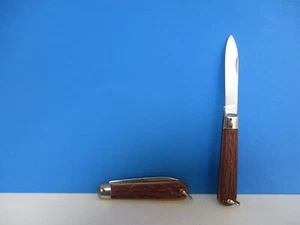 COLTELLO SFILATO ACCIAIO MANICO FINTO CERVO CM 17 ANNI '80 - Bild 1 von 1