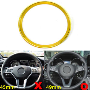 Steering Wheel Filler Emblem Ring Aluminum Alloy Gold Fits 17-20 X166 GLS450
