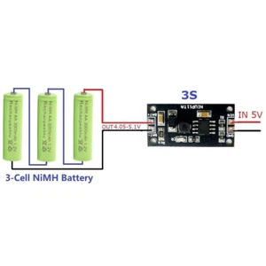 3 Zellen Eingang DC 4,5 V-5,5 V bis 4,05 V-5,1 V NiMH NiCd wiederaufladbarer Akkuschutz - Bild 1 von 12