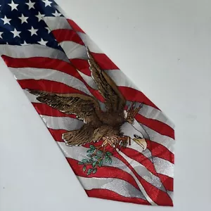 Steven Harris Mens Neck Tie American Eagle Patriotic USA Stars Stripes Election - Picture 1 of 5