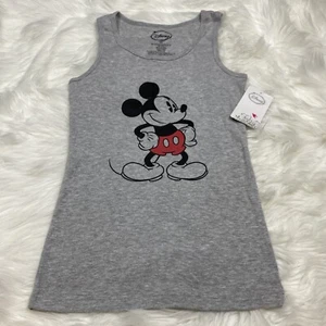 Disney- Mickey Mouse-Women's / Juniors Graphic Tank Top- Size Small 3/5-Gray-NEW - Picture 1 of 5