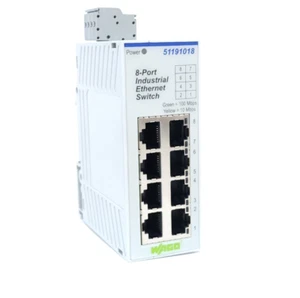NEW WAGO 51191018 8-PORT INDUSTRIAL ETHERNET SWITCH - Picture 1 of 4