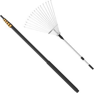 Telescoping Roof and Yard Rake 7-31 FT, Dual Use to Clean Leaves, Branches and D - Picture 1 of 9