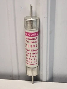 Fusible de retardo de tiempo Gould Shawmut Tri-Onic TRS90R 90 amperios NOS a11 - Imagen 1 de 1