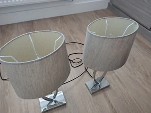 Dunelm Como Chrome Table Lamp x 2 - Picture 1 of 5