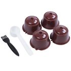 4pcs for  Plsatic Refillable Coffee Capsule with Spoon Brush 200 Times5344