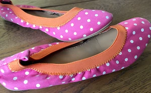 J.Crew gepunktete Ballerinas Slipper Mädchen Damen Größe 5M rosa gepunktet - Bild 1 von 7