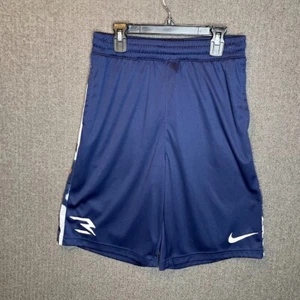 Nike Shorts Youth XL Blue Graphic Print Three Brand Basketball Dri Fit Swoosh  - Picture 1 of 10