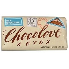 Chocolove XOXOX Premium Chocolate Bar Milk Pure 3.2 Oz Bars Case of 12 Kosher